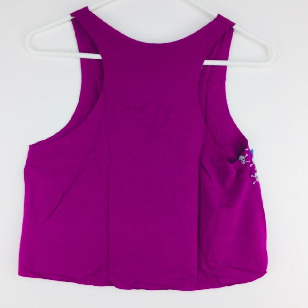 Brazilian Sports Crop Top Purple Skull Print - Picture 4 of 6